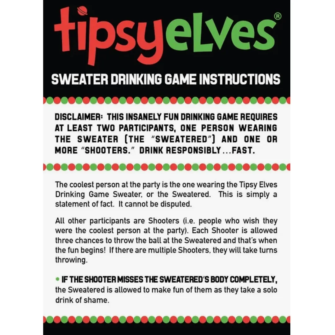 Drinking Game Men's Ugly Christmas Sweater