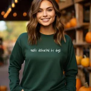 Easily Distracted by Dogs Sweatshirt - Forest Green - Size M - UK 14 (40")