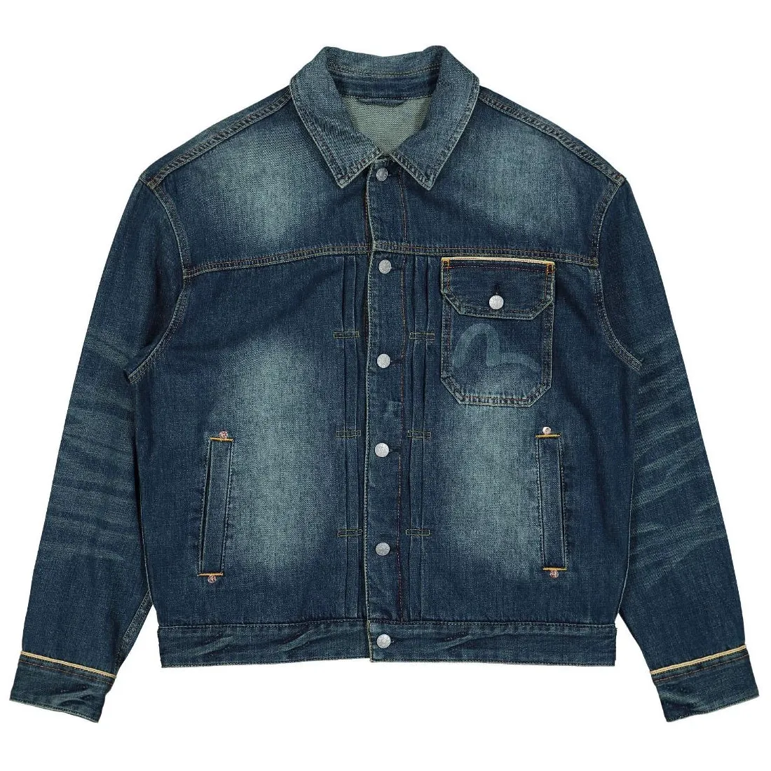 Evisu Daicock Discharged Print & Stitching Denim Jacket