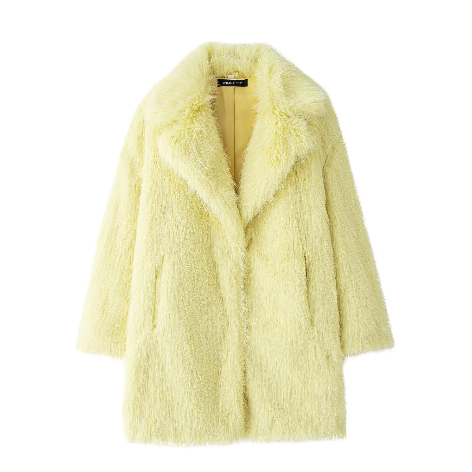 Faux Fur Collared Long Sleeve Coat