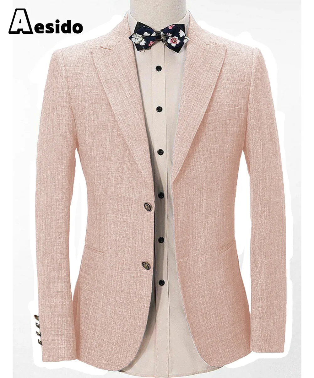 Formal Men's Regular Peak Lapel Blazer for Weddings