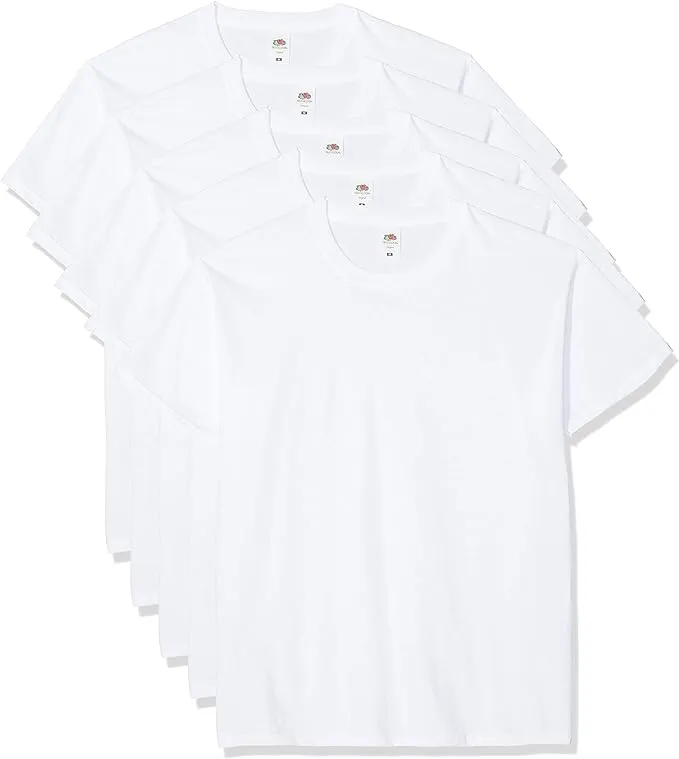 Fruit of the Loom Men's Heavy T-Shirt White (Pack of 5)