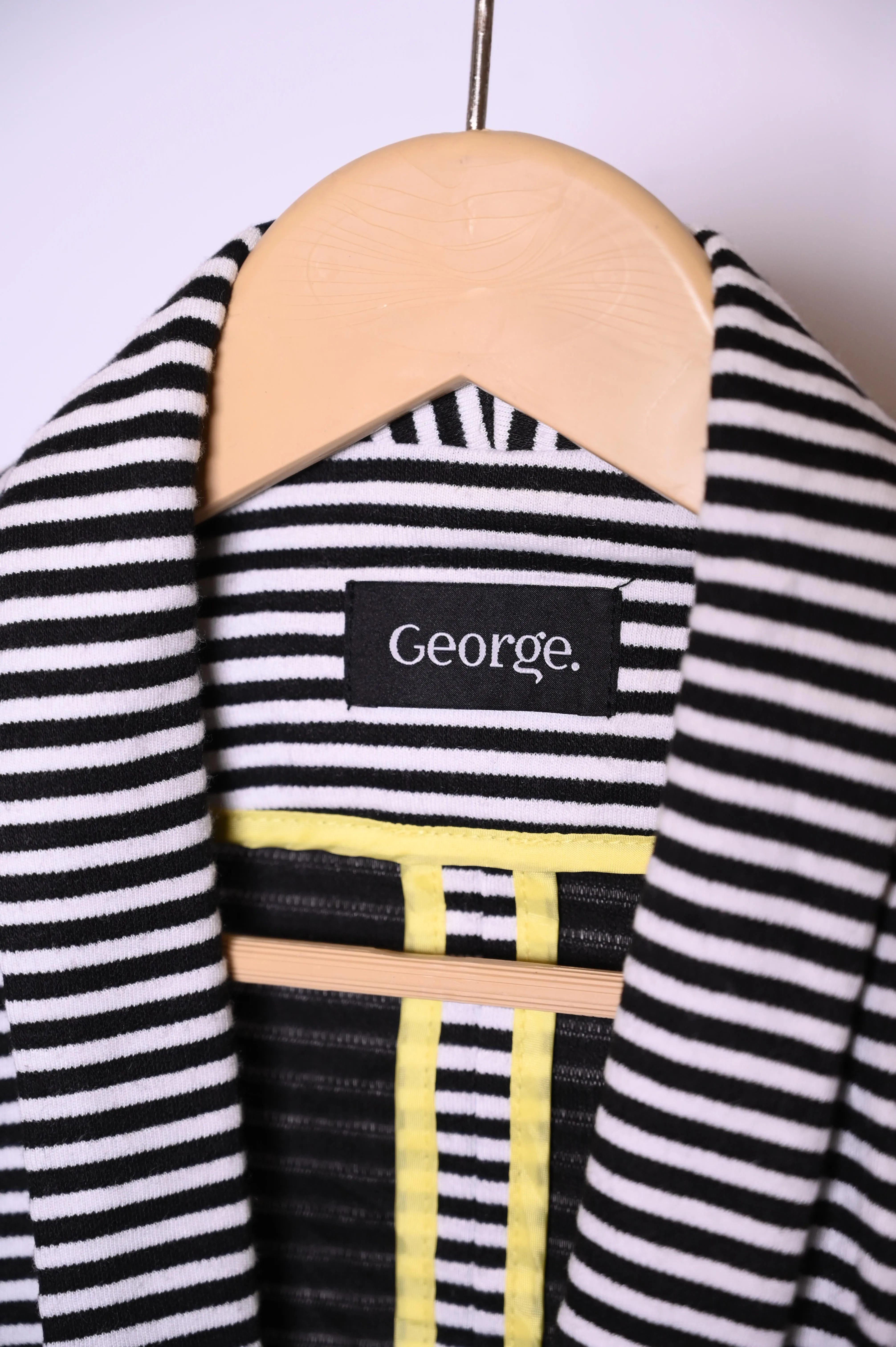 George Black and White Stripes Coat