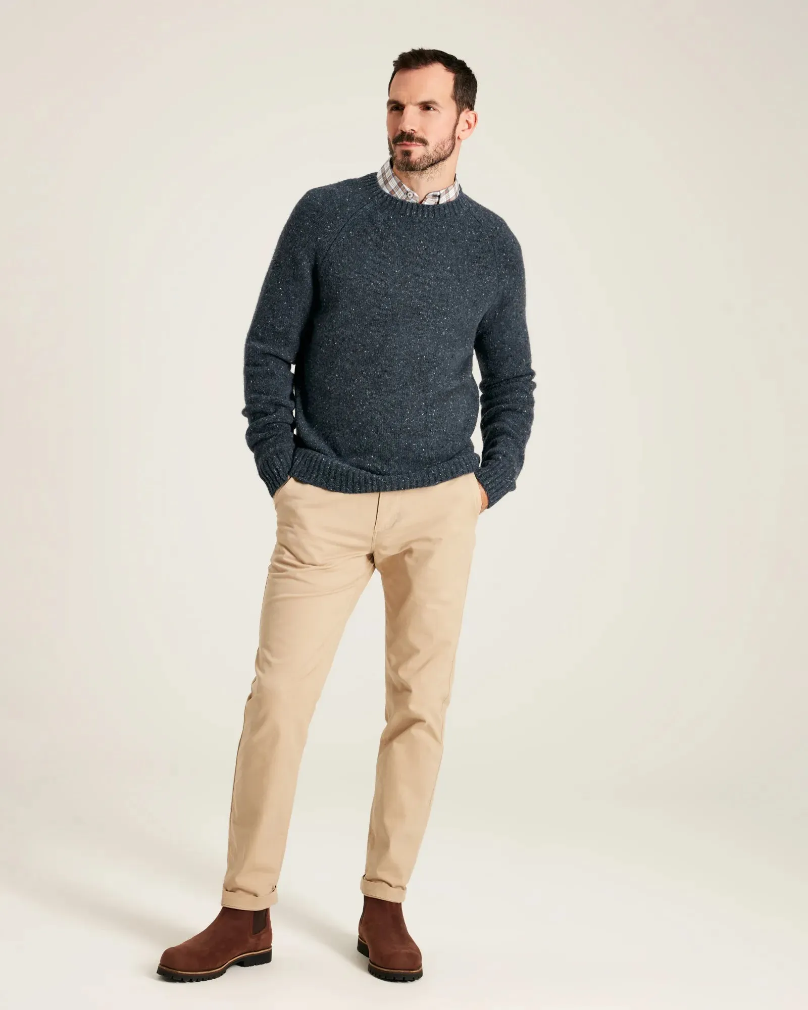 Glenbay Blue Crew Neck Knitted Jumper