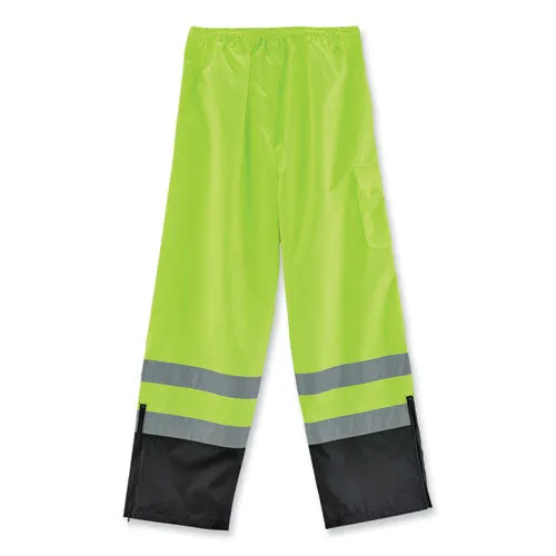 Glowear 8915bk Class E Hi-vis Rain Pants Black Bottom, 3x-large, Lime, Ships In 1-3 Business Days