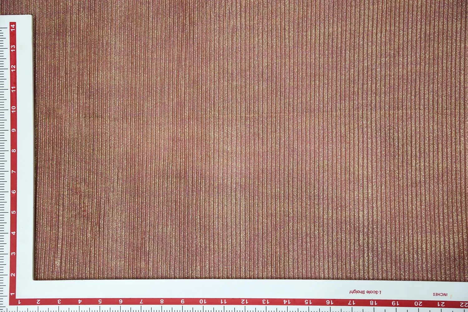 Golden Foil on Onion Pink Pleated Foil Knit Fabric