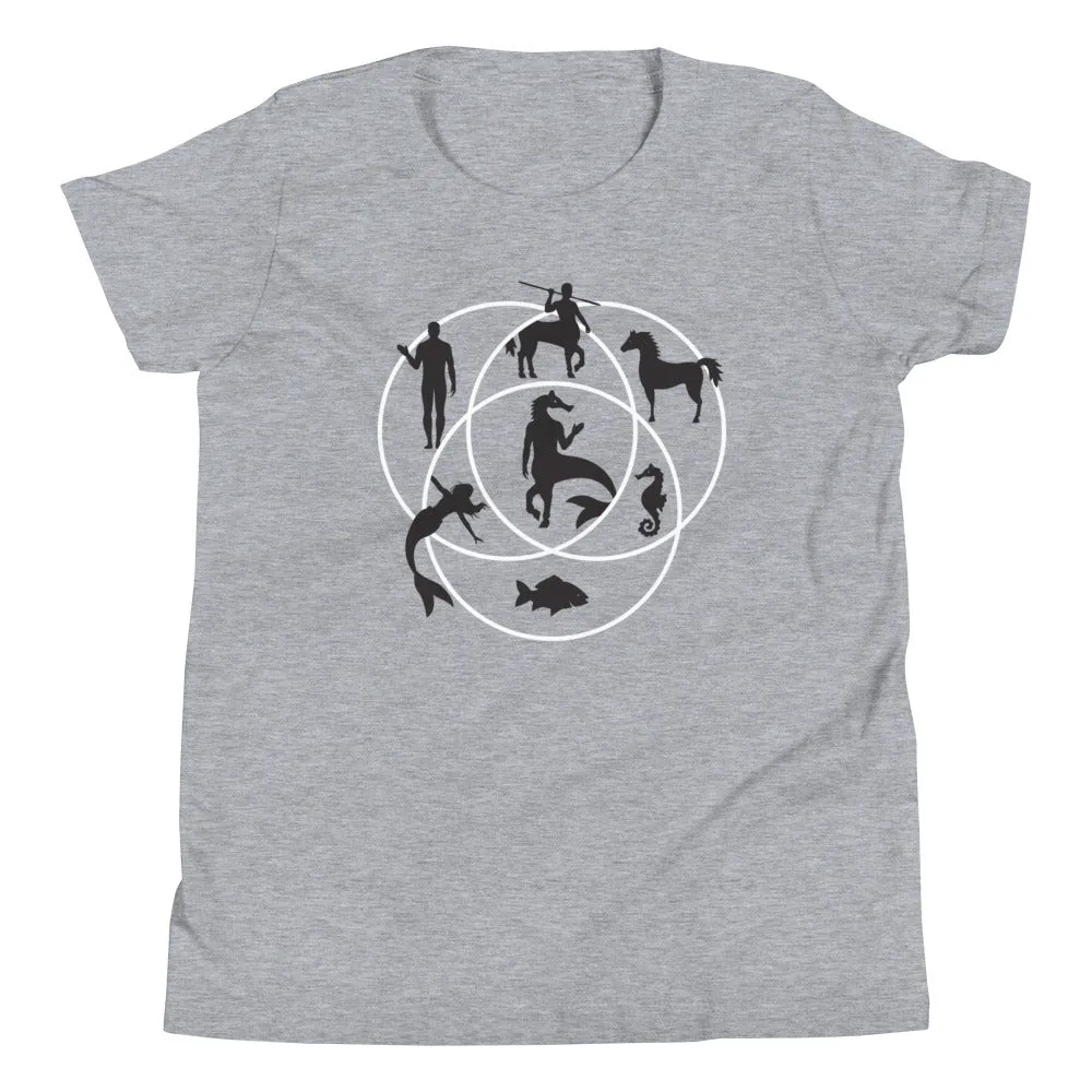 Human Horse Fish Venn Diagram Kid's Youth Tee