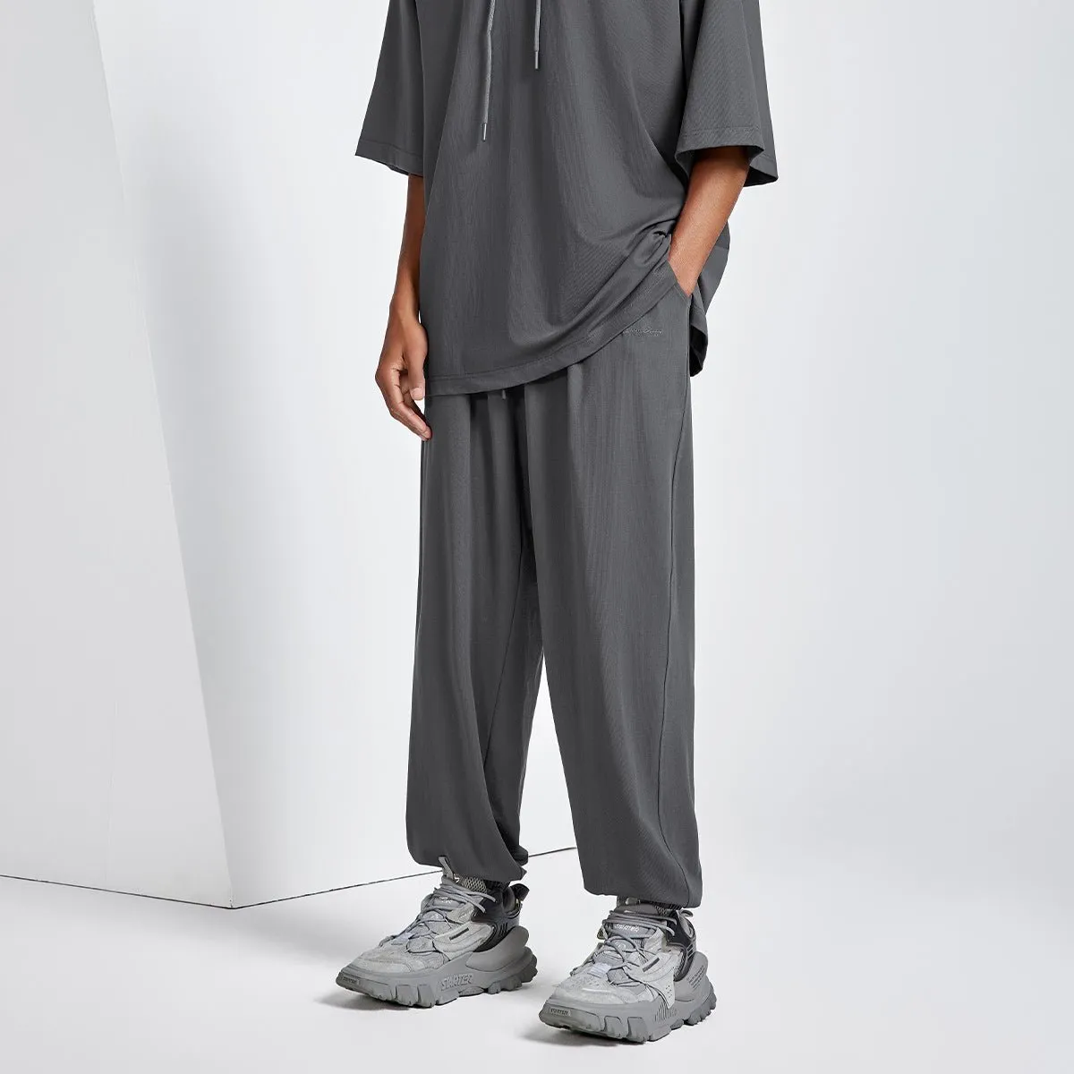 Icy Touch Draped Breathable Charcoal Jogger Pants