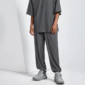 Icy Touch Draped Breathable Charcoal Jogger Pants