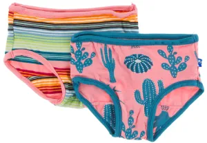 KicKee Pants Cancun Strawberry Stripe & Strawberry Cactus Girl Underwear Set