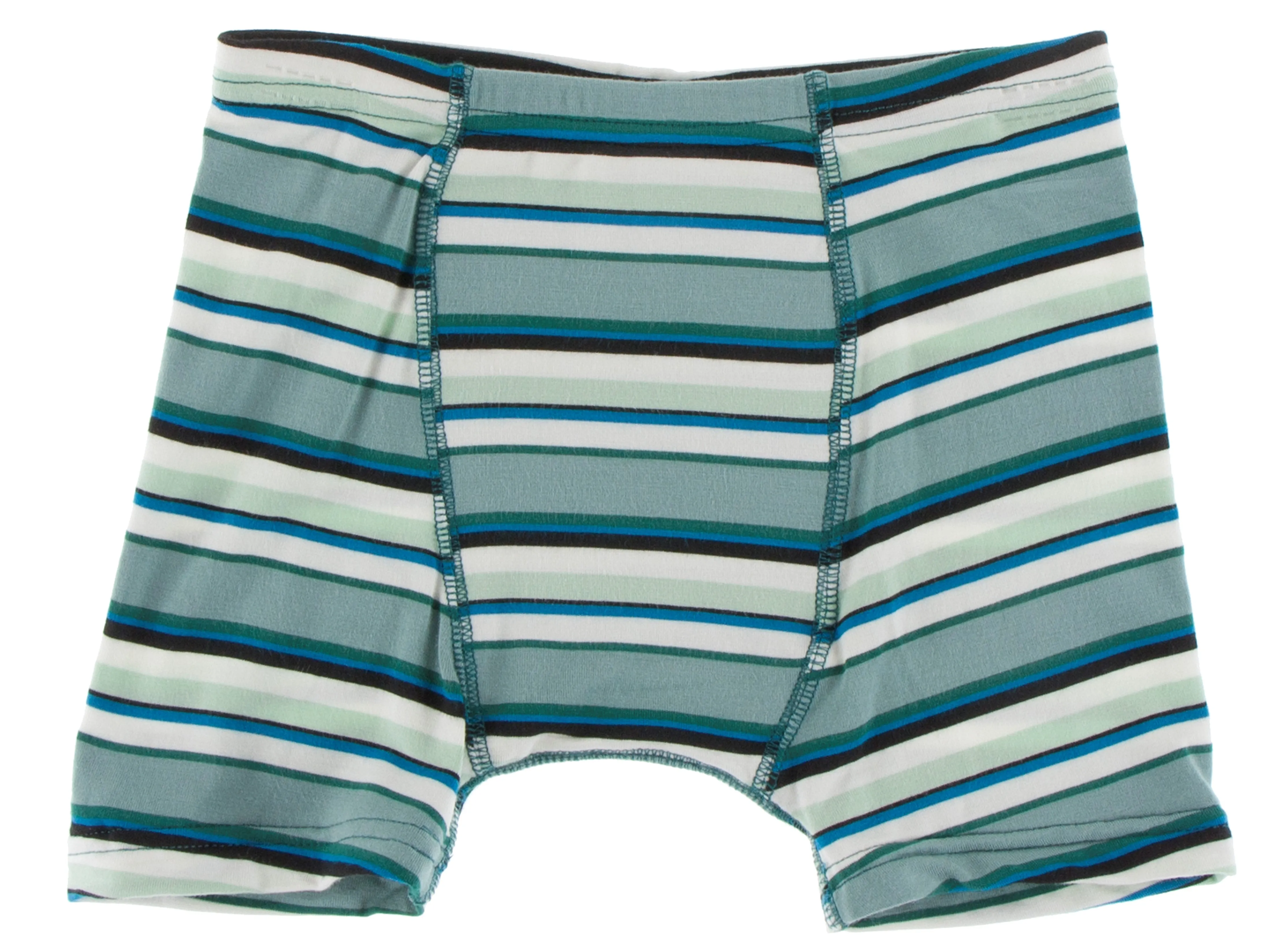 KicKee Pants Ivy Milk & Multi Agriculture Stripe Boxer Brief Set