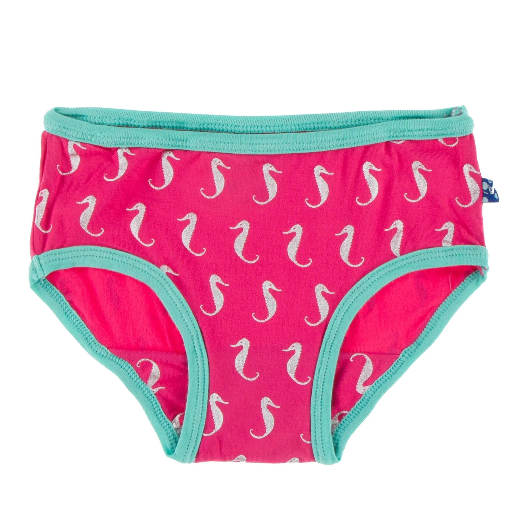 KicKee Pants Prickly Pear Mini Seahorse & Glass Fishing Flies Girls Underwear Set