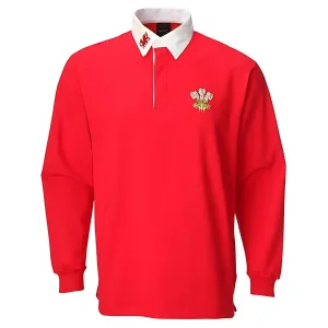 Kids' Traditional Long Sleeve Welsh Red Rugby Shirts Age 1-2 Years