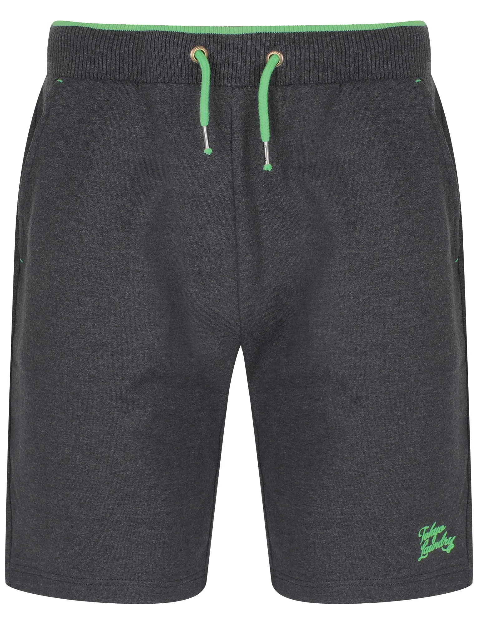 Lawes Brushback Fleece Jogger Shorts In Charcoal Marl - Tokyo Laundry