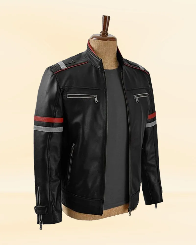 LEATHER JACKET WORN BY ANDERS BAASMO CHRISTIANSEN IN ASPHALT BURNING | ANDERS BAASMO CHRISTIANSEN LEATHER JACKET