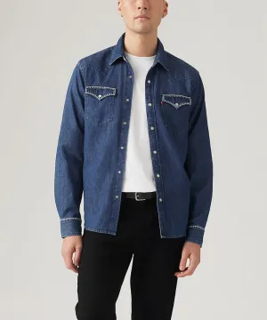 Levi's Men's Classic Standard Denim Western Shirt - Dark Stonewash