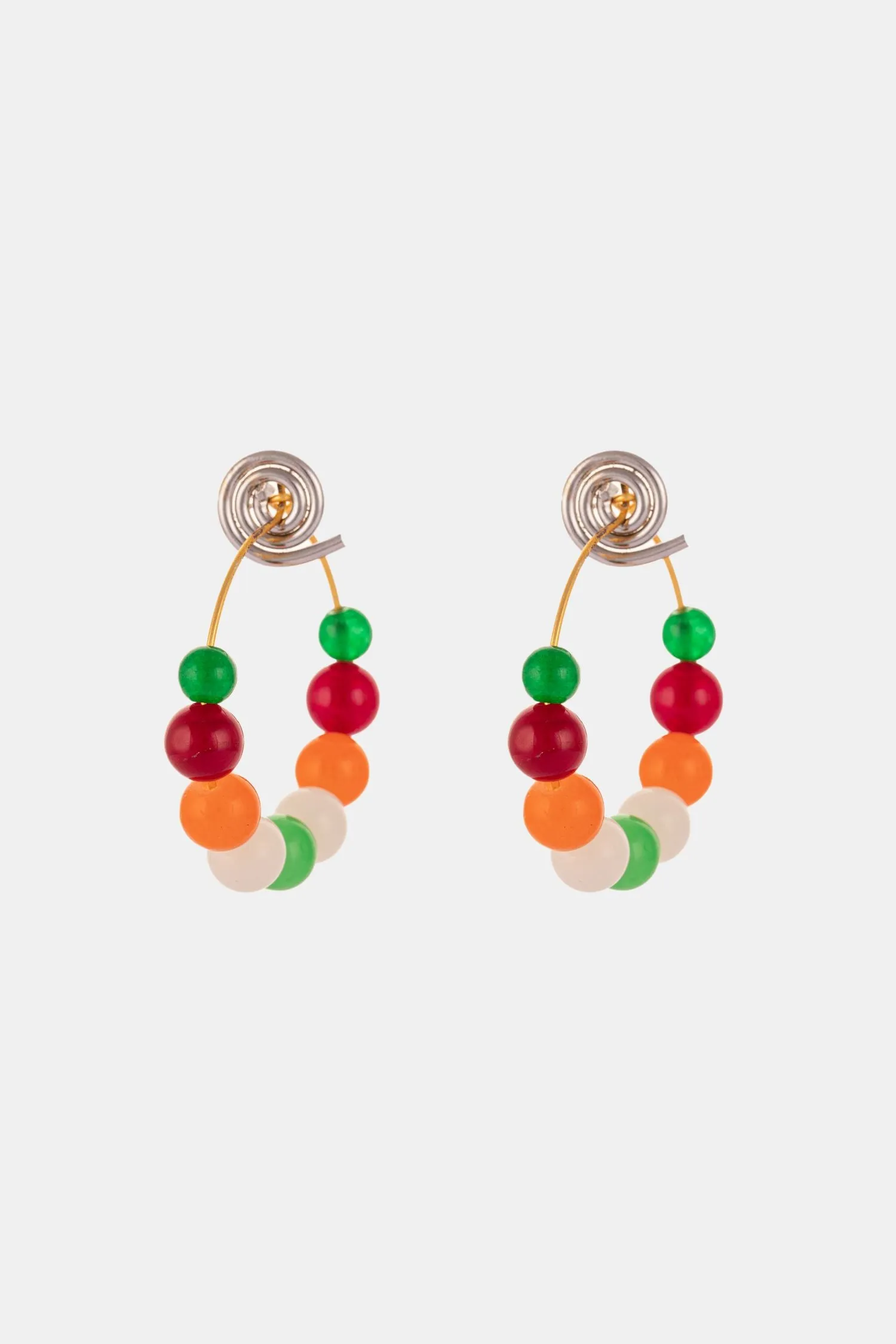 Lightweight Coloured Stones Hoop Earrings