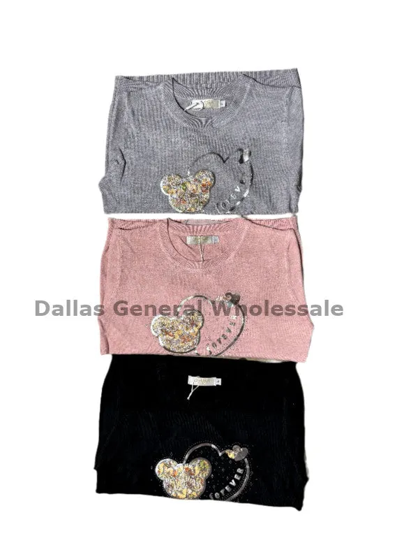 Little Girls Cute Bear Sweaters Wholesale