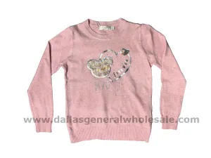 Little Girls Cute Bear Sweaters Wholesale