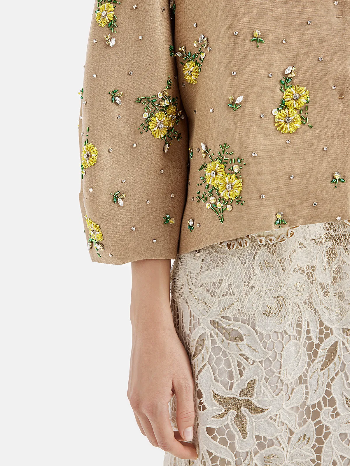 Luxury Silk Beaded Floral Jacket