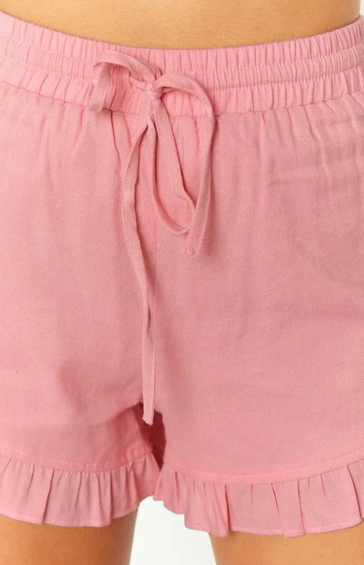 Lydia Pink Linen Blend Shorts