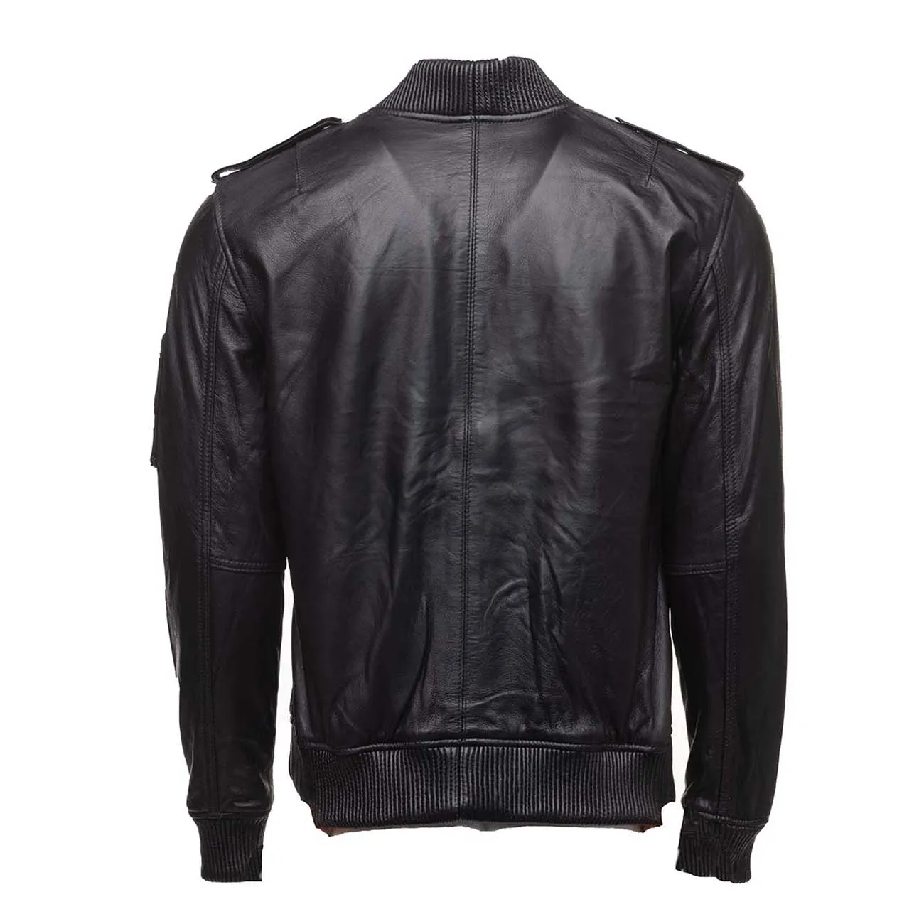 MA-1 black bomber leather Jacket