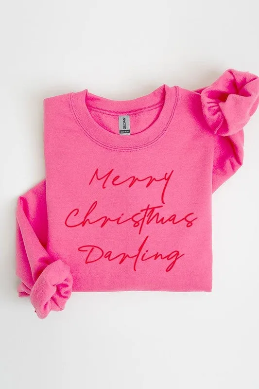 Merry Christmas Darling Graphic Fleece Sweatshirts