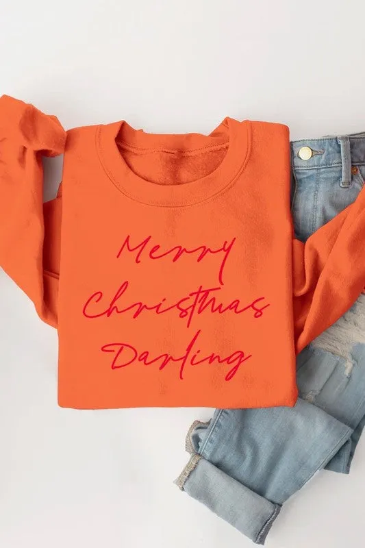 Merry Christmas Darling Graphic Fleece Sweatshirts