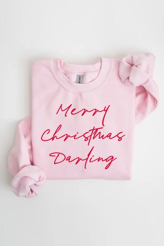 Merry Christmas Darling Graphic Fleece Sweatshirts