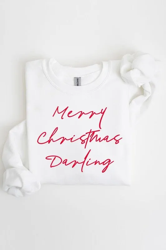 Merry Christmas Darling Graphic Fleece Sweatshirts