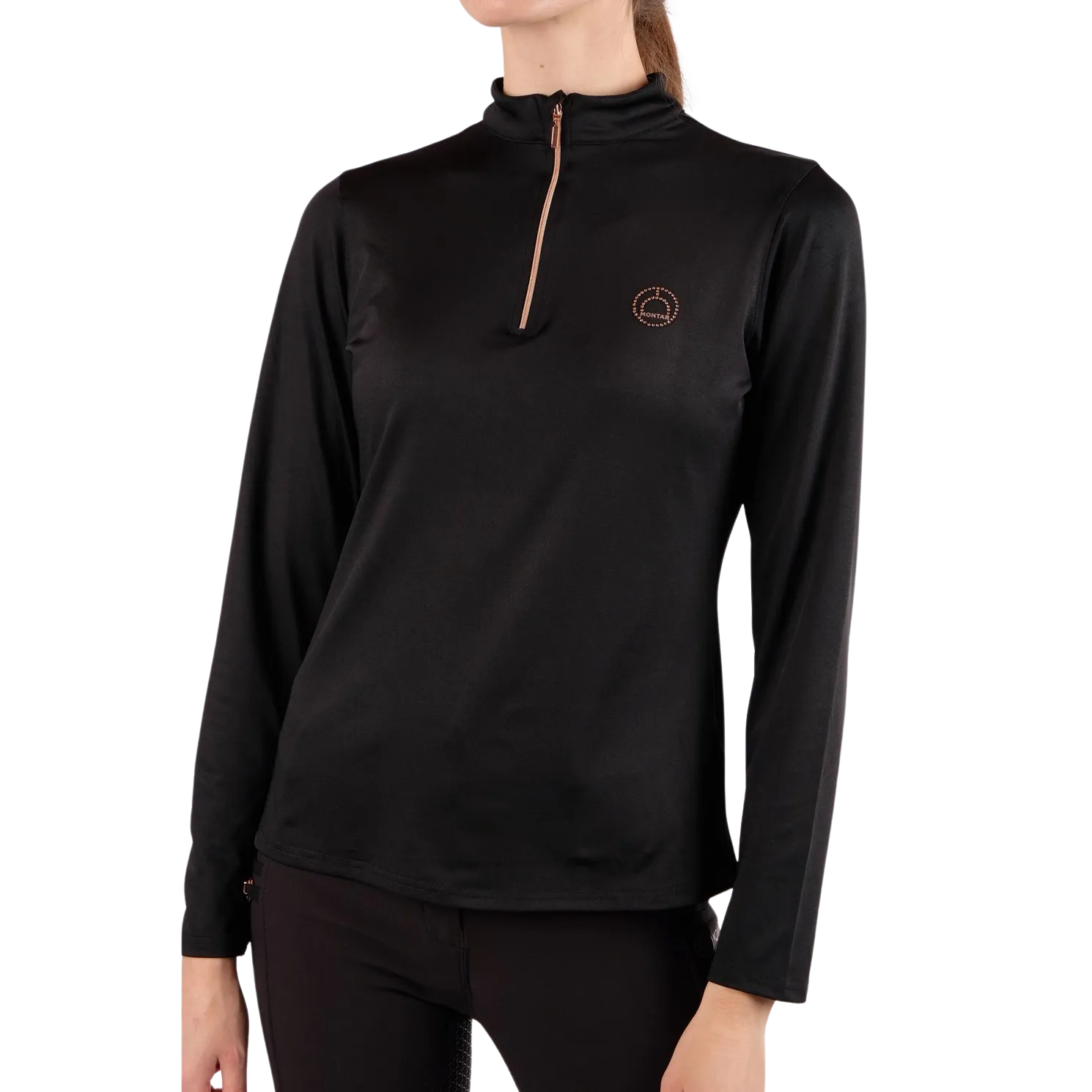 Montar Everly Rosegold Long Sleeve Training Shirt, Black