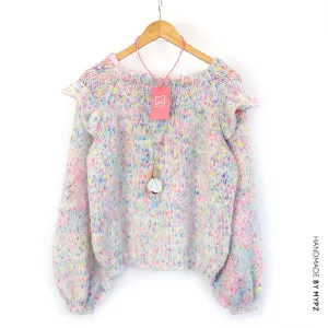 MYPZ top-down ruffle confetti sweater