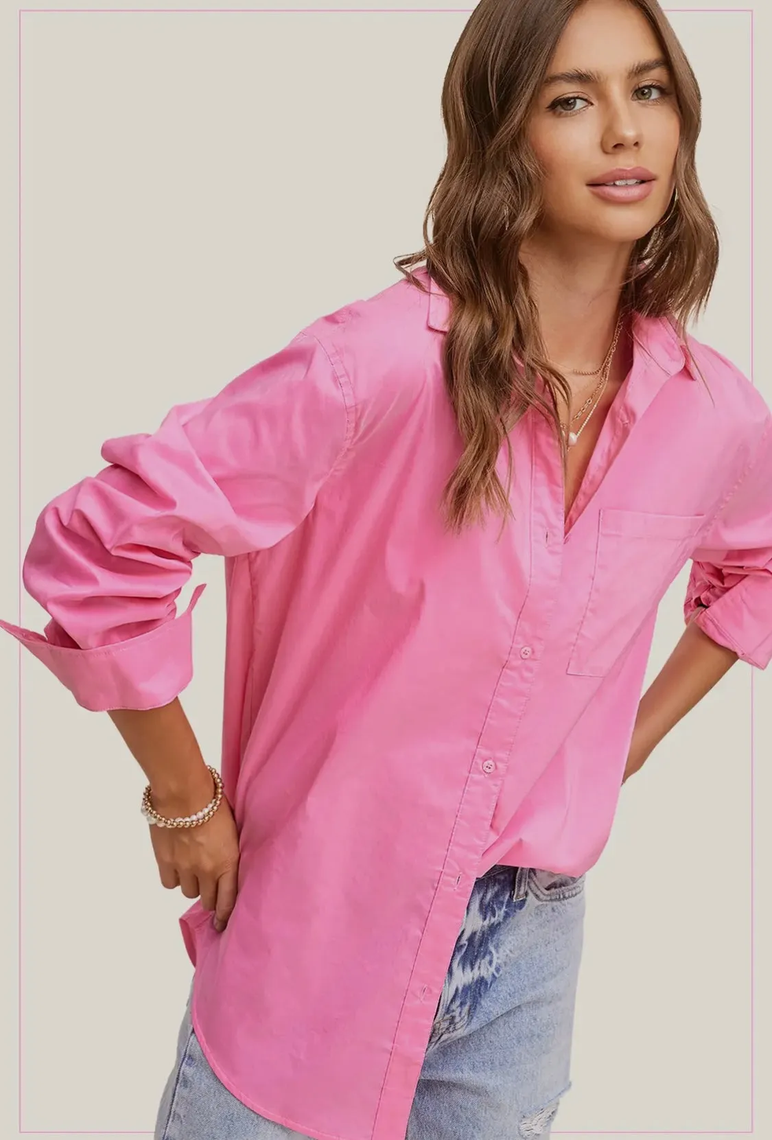 Oversized Front Button Shirt