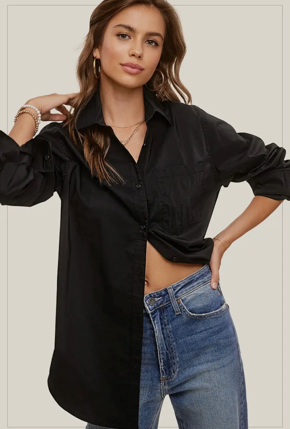 Oversized Front Button Shirt