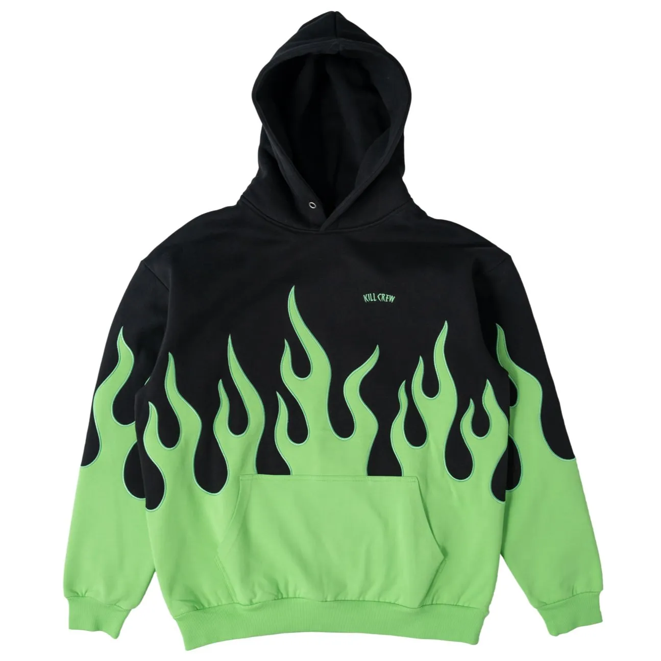 OVERSIZED PREMIUM HEATER HOODIE - BLACK / GREEN