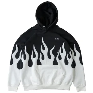 OVERSIZED PREMIUM HEATER HOODIE - BLACK / WHITE