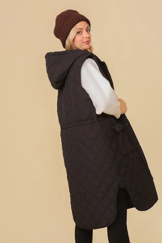 Oversized Quilted Midi Jacket