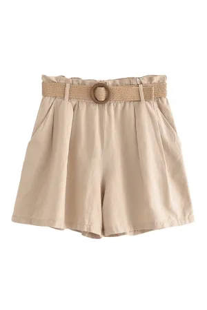 'Paulina' Comfy High-Waist Shorts w/Belt (3 Colors)