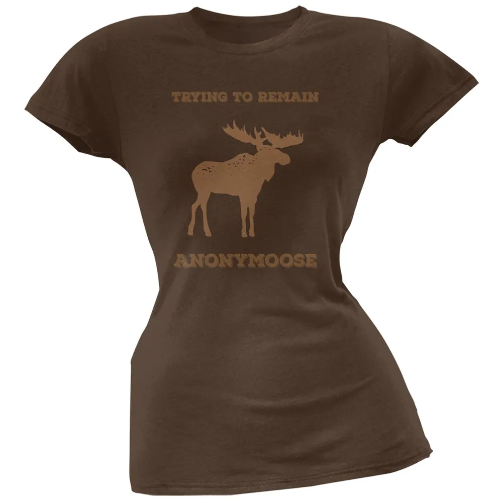 PAWS - Moose Trying to Remain Anonymoose Brown Soft Juniors T-Shirt