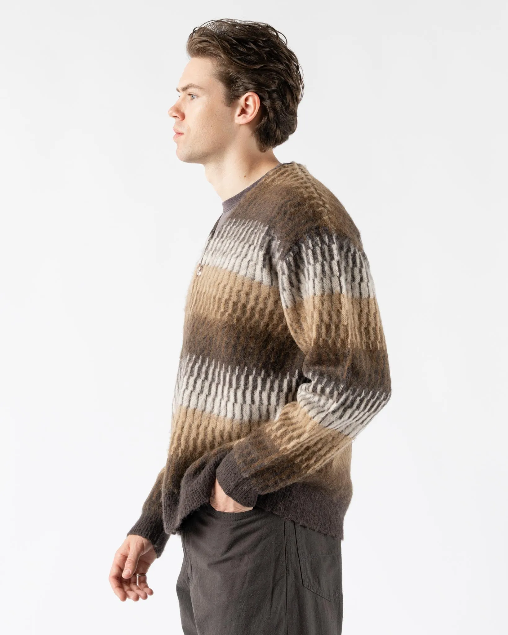 Pilgrim Surf   Supply Shore Gradation Cardigan in Brown