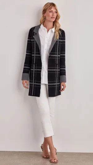 PLAID CARDIGAN SWEATER