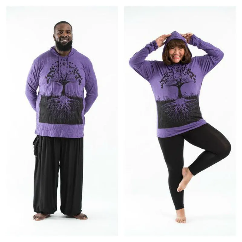 Plus Size Sure Design Unisex Tree of Life Hoodie Purple