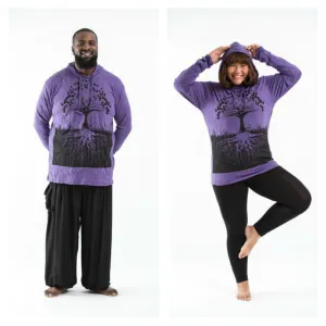 Plus Size Sure Design Unisex Tree of Life Hoodie Purple