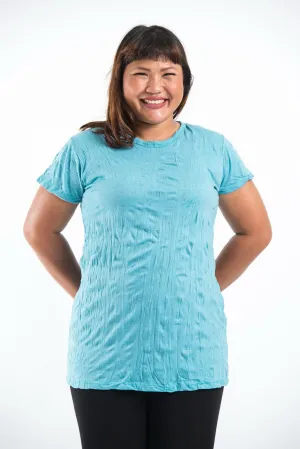 Plus Size Sure Design Women's Blank T-Shirt Turquoise