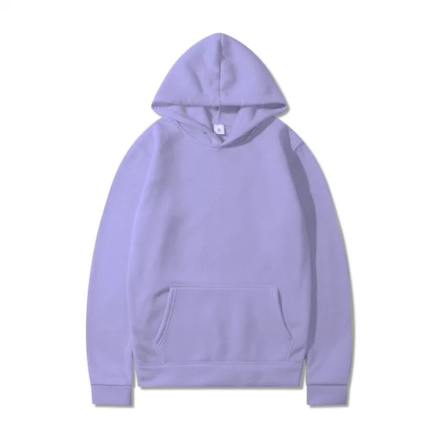 Pocket Solid Soft Casual Hoodies