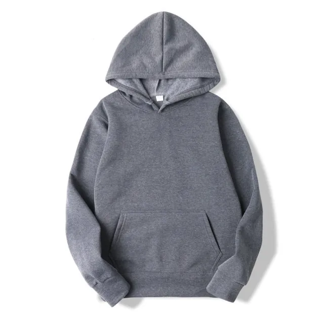 Pocket Solid Soft Casual Hoodies