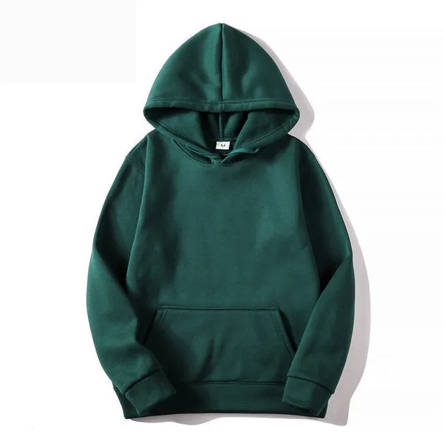 Pocket Solid Soft Casual Hoodies