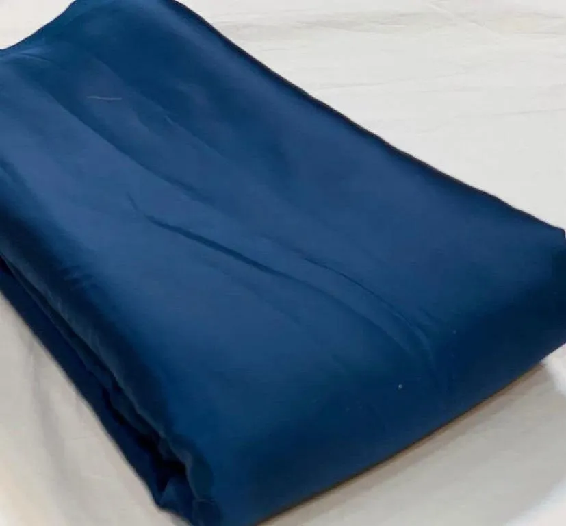 Precut 1 Metres Astronaut Blue Plain Modal Silk Fabric