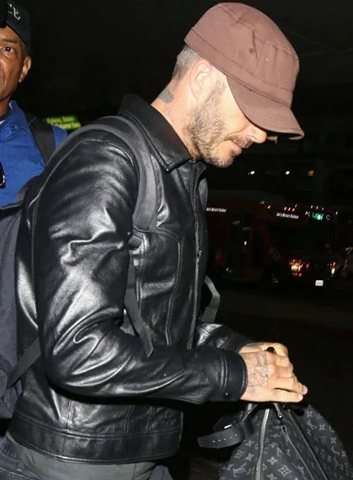 Premium Black Real Leather Jacket Worn By David Beckham | David Beckham Premium Black Real Leather Jacket