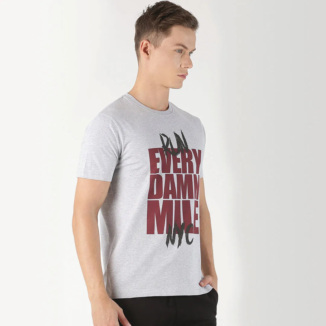 Printed T-shirt- Heather Grey